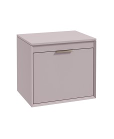 FJORD Wall Hung 60cm Two Drawer Countertop Vanity Unit Matt Cashmere Pink - Brushed Nickel Handle