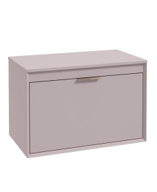 FJORD Wall Hung 80cm Two Drawer Countertop Vanity Unit Matt Cashmere Pink - Brushed Nickel Handle