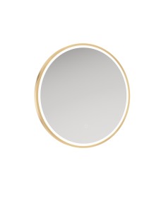 Astrid Beam Gold Illuminated Metal Frame Round 600x600mm Mirror