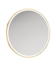 Astrid Beam Gold Illuminated Metal Frame Round 800x800mm Mirror