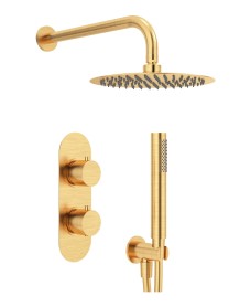 Quantum Oura Gold Twin Concealed Dual Outlet Shower Kit