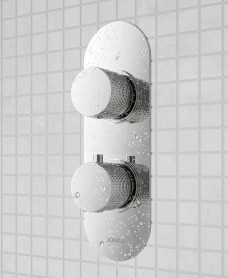 Alita Knurled Dual Control Triple Outlet Concealed Thermostatic Shower Valve Chrome