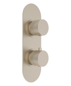 ALITA Knurled Dual Control Triple Outlet Concealed Thermostatic Shower Valve Brushed Nickel