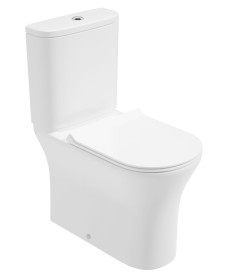 PEÑA Rimless Fully Shrouded Comfort Height Close Coupled WC & Sequence Slim Soft Close Seat
