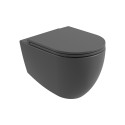 AVANTI Wall Hung Rimless WC & Seat - Charcoal Grey
