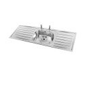 IBIZA HTM64 Inset Hospital Sink 1364x500mm Double Bowl Single Drainer  
