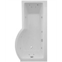 P SHAPE 1700 x 900 shower bath Right hand 12 jet bath cw Panel & Bath screen