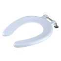 Open Front Seat No Cover White for Stainless Steel Toilet Pans