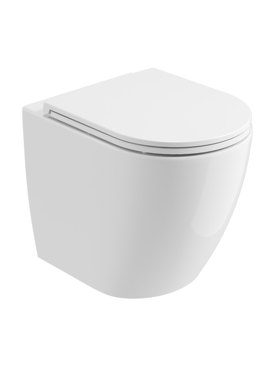 AVANTI Back To Wall Rimless WC & Seat - Ceramic White