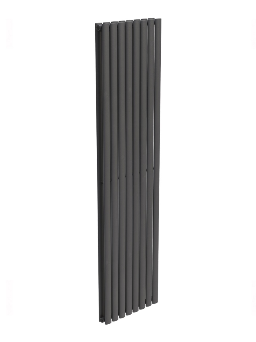 AMURA Elliptical Tube Vertical Designer Radiator 1800 x 480 Double Panel Anthracite