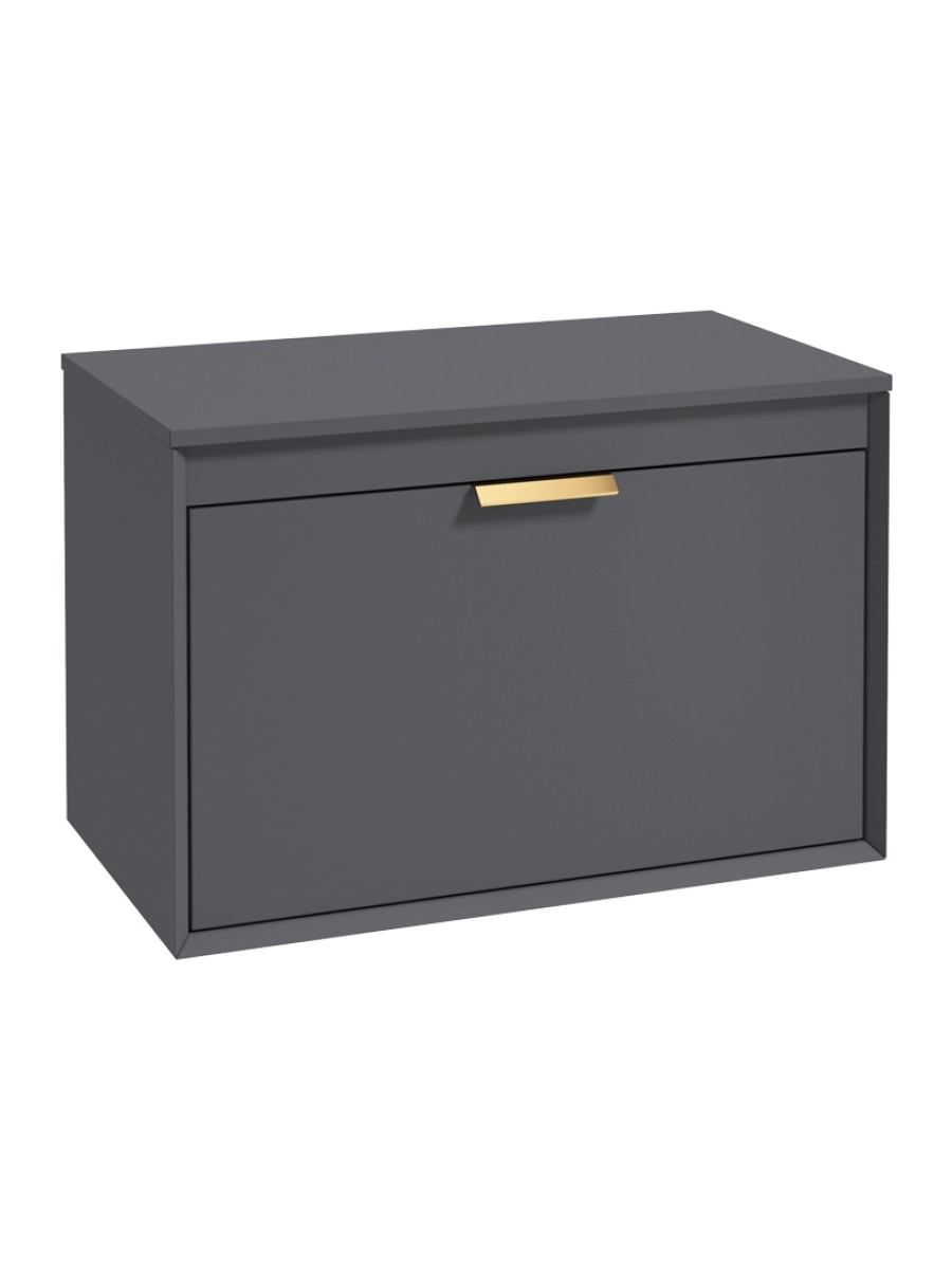 FJORD 80cm Unit with Counter Top Gold Handle Matt Midnight Grey