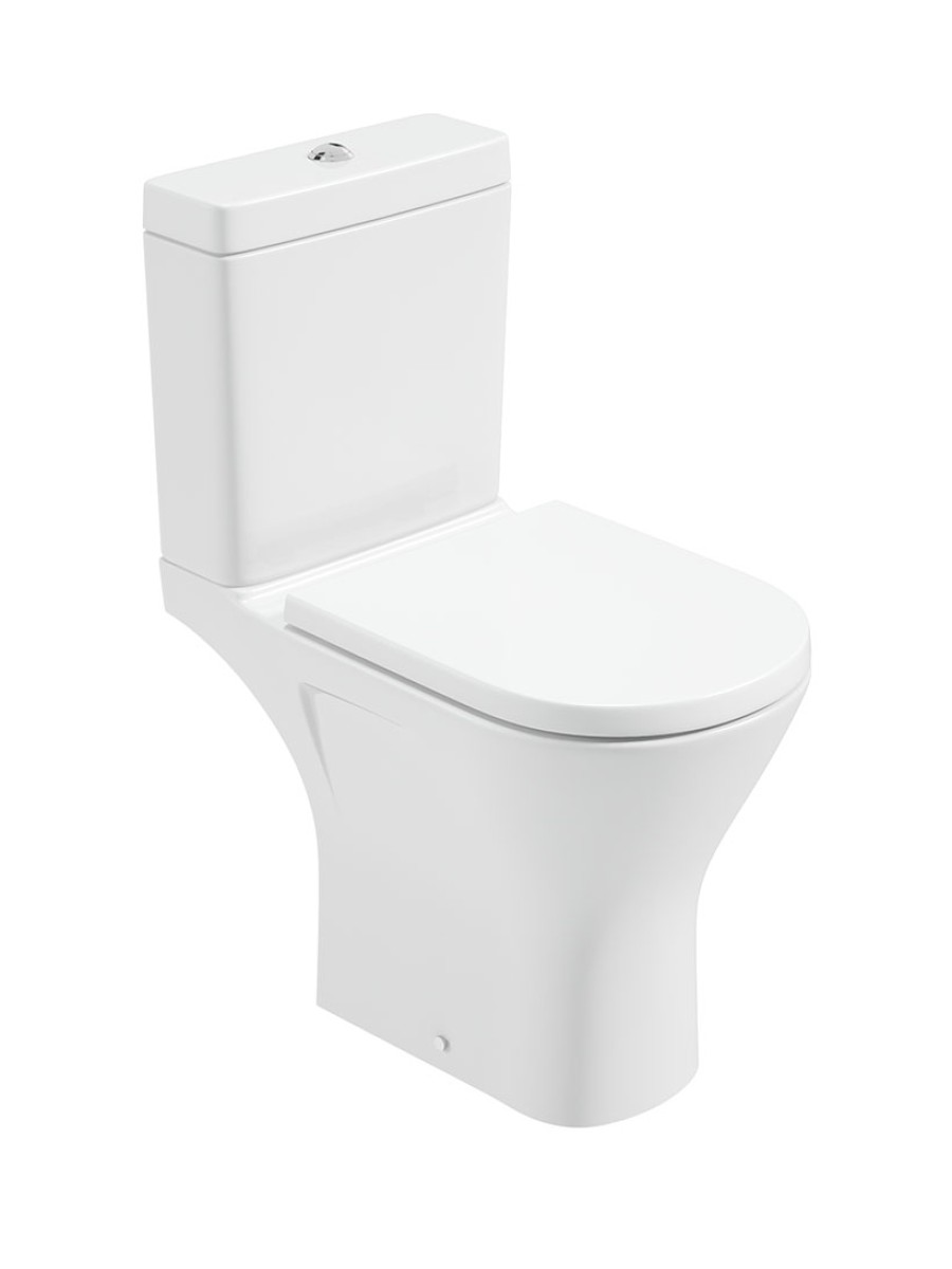 SCALA Close Coupled Open Back WC Comfort Height & Soft Close Seat