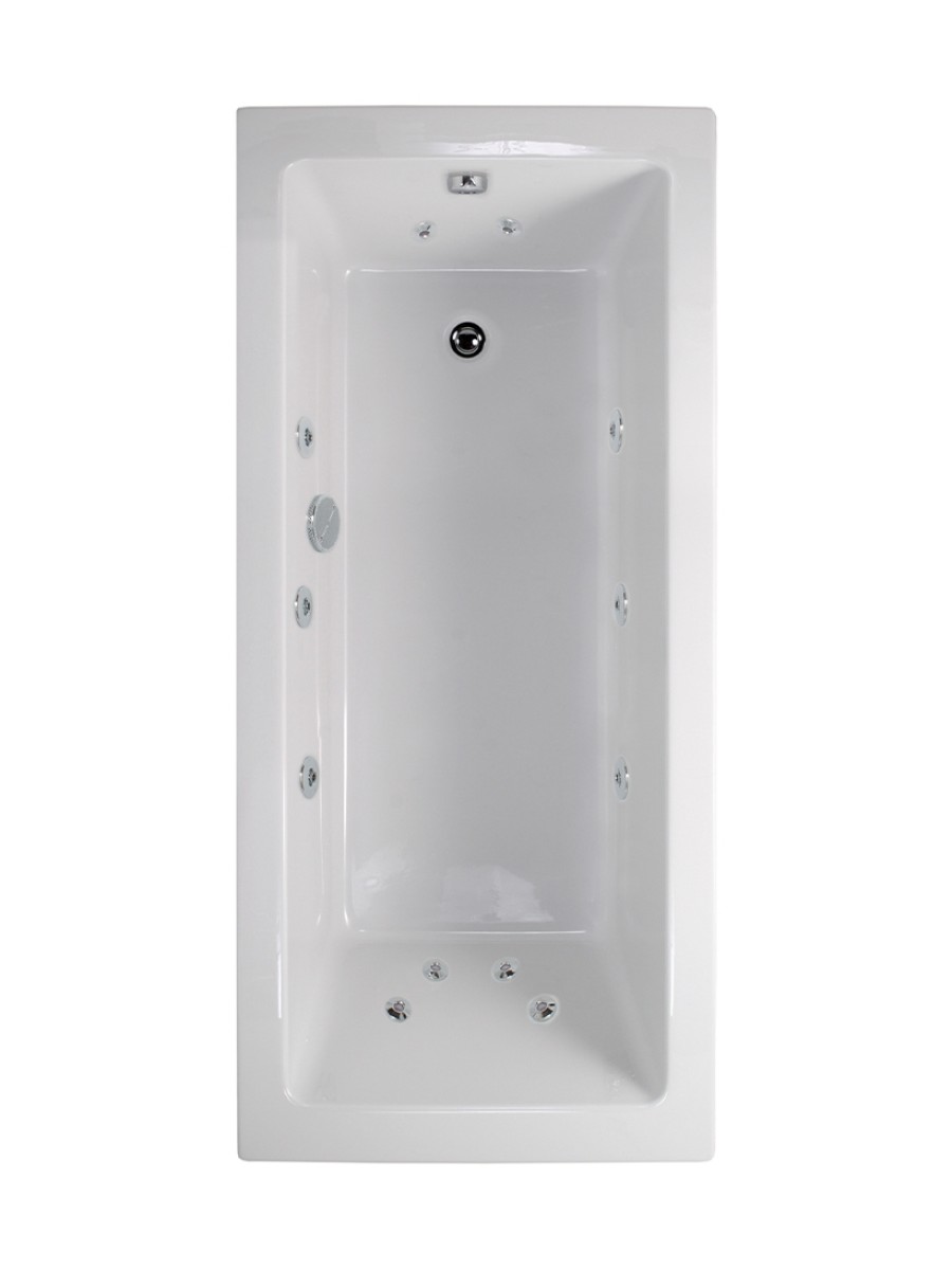 PACIFIC Single Ended 1800x800mm 12 White Jet Bath
