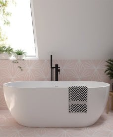 Andrea Freestanding Bath including waste and overflow 1555x745mm
