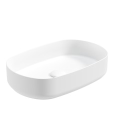 Avanti Oval 55cm Vessel Basin with Ceramic Click Clack Waste - Satin White