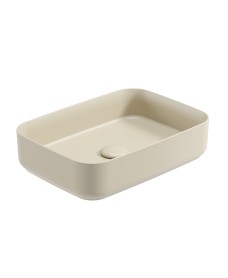 AVANTI Rectangle 50cm Vessel Basin with Ceramic Click Clack Waste - Ivory