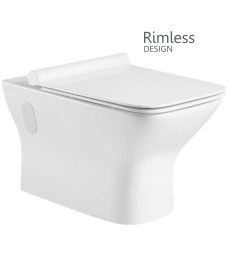 Wall Hung Design, Rimless WC, SLIM Soft Closing Seat  -  QR