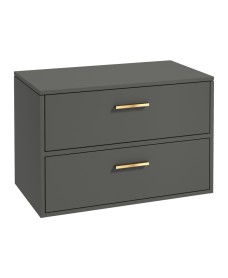 Finland 80cm Unit with Counter Top Gold Handle Matt Dolphin Grey
