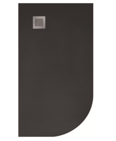 Slate 1000x800 Offset Quadrant Shower Tray LH Black - Anti Slip 