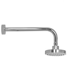 Riva Round 120mm Grey Faceplate Shower Head & 300mm Wall Shower Arm