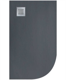 Slate 1200x800 Offset Quadrant Shower Tray LH  Anthracite - Anti Slip 