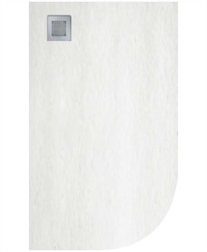 Slate 1000x800 Offset Quadrant Shower Tray LH White - Anti Slip 