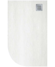 Slate 1200x800 Offset Quadrant Shower Tray RH White - Anti Slip 