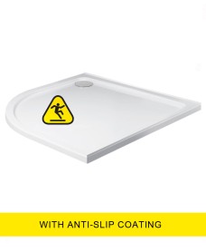 Kristal Low Profile  1000X800 Quadrant LH Shower Tray -Anti Slip with FREE shower waste