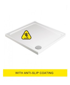Kristal Low Profile Shower Anti Slip 700x700 Square Shower Tray 4 Upstand - with FREE shower waste