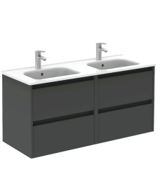 Smart Gloss Grey 120cm Vanity Unit 4 Drawer and Slim Basin