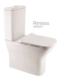 Sophia Fully Shrouded RIMLESS Toilet and Soft Close Seat