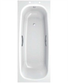 Strata Single Ended 1500 x 700 Steel Bath - With Grips Only.