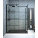 ASPECT Black Trellis 1400mm Wetroom Panel