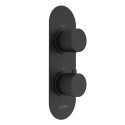 ALITA Knurled Dual Control Dual Outlet Concealed Thermostatic Shower Valve Matt Black